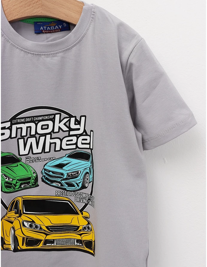 Tricou Smoky Wheel, model gri picture - 2