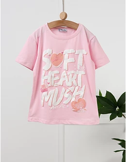 Tricou Soft Heart, model roz
