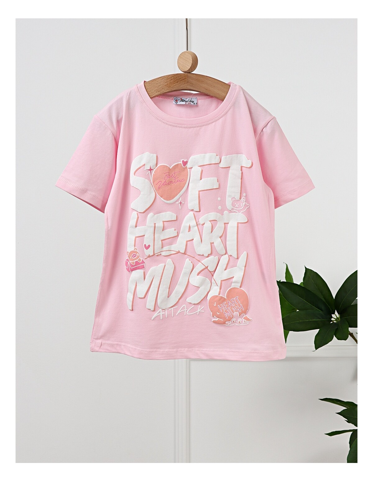 Tricou Soft Heart, model roz
