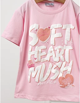 Tricou Soft Heart, model roz