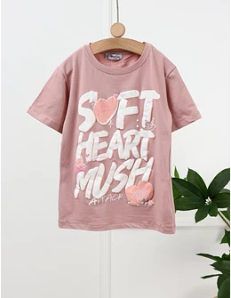 Tricou Soft Heart, model roz-prafuit