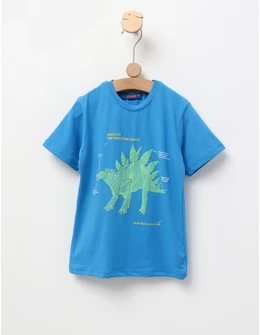 Tricou Stegosaurus, model albastru