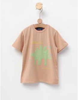Tricou Stegosaurus, model bej
