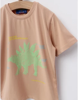 Tricou Stegosaurus, model bej