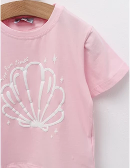 Tricou Summer Fun Times, roz-deschis