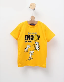 Tricou Sun All Day, Enjoy cu galben