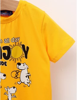 Tricou Sun All Day, Enjoy cu galben