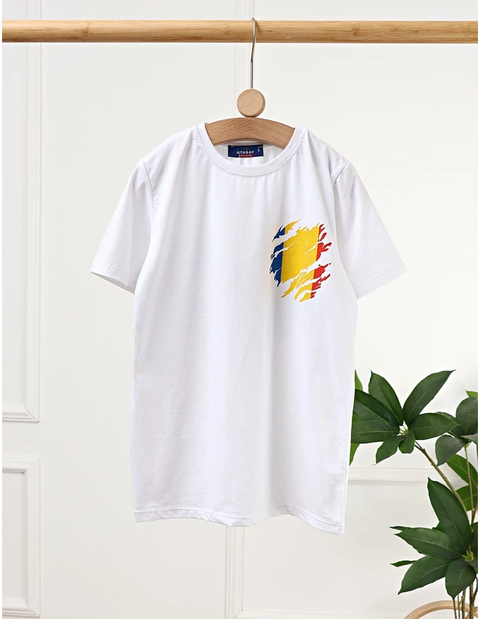 Tricou Tricolor Romania, alb picture - 5