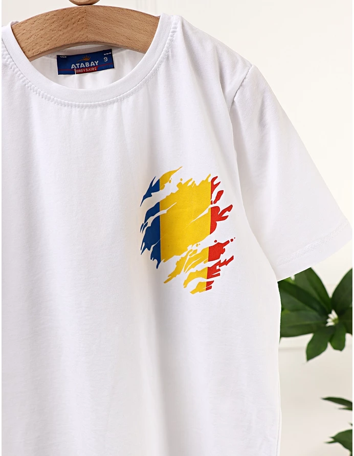 Tricou Tricolor Romania, alb picture - 3