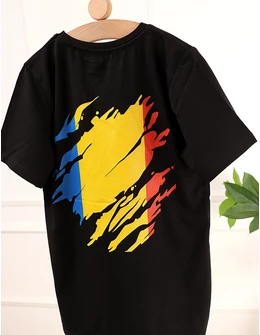Tricou Tricolor Romania, negru