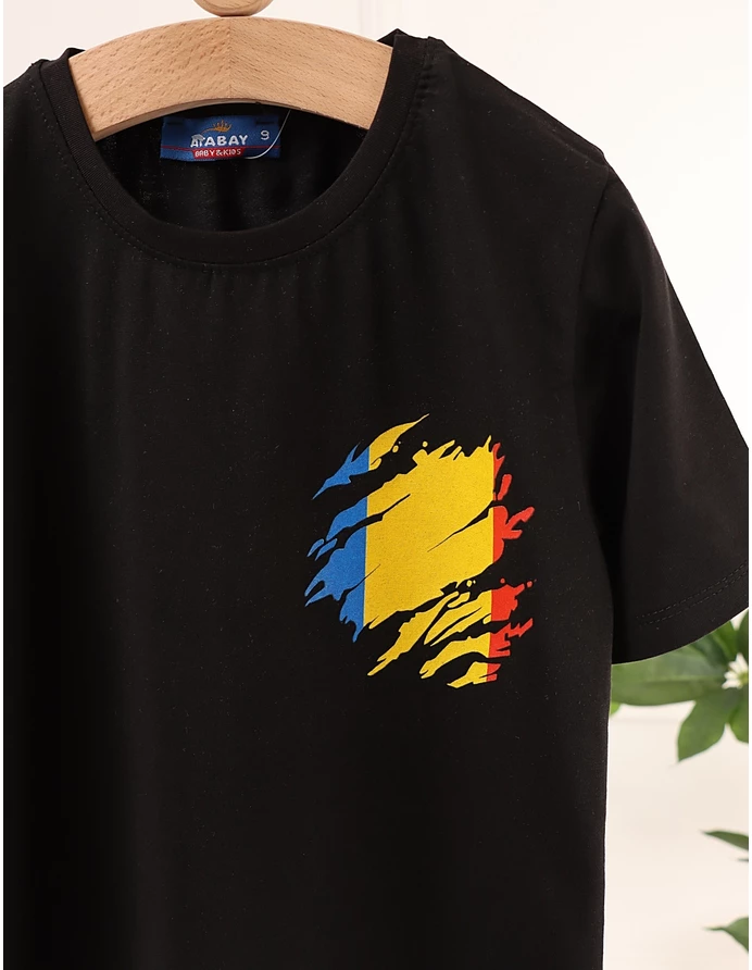 Tricou Tricolor Romania, negru picture - 3