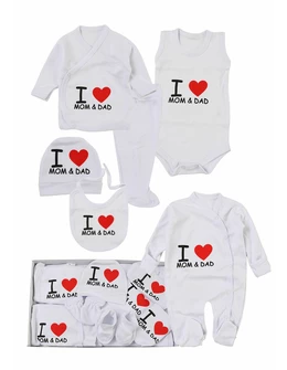 Trusou Nou Nascut, 10 Piese, Love Mom Dad
