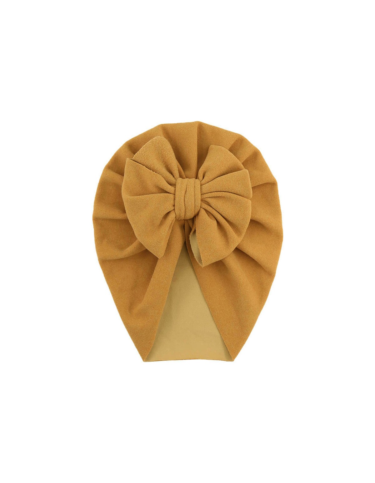 Turban cu fundita SELLY galben mustar MD3