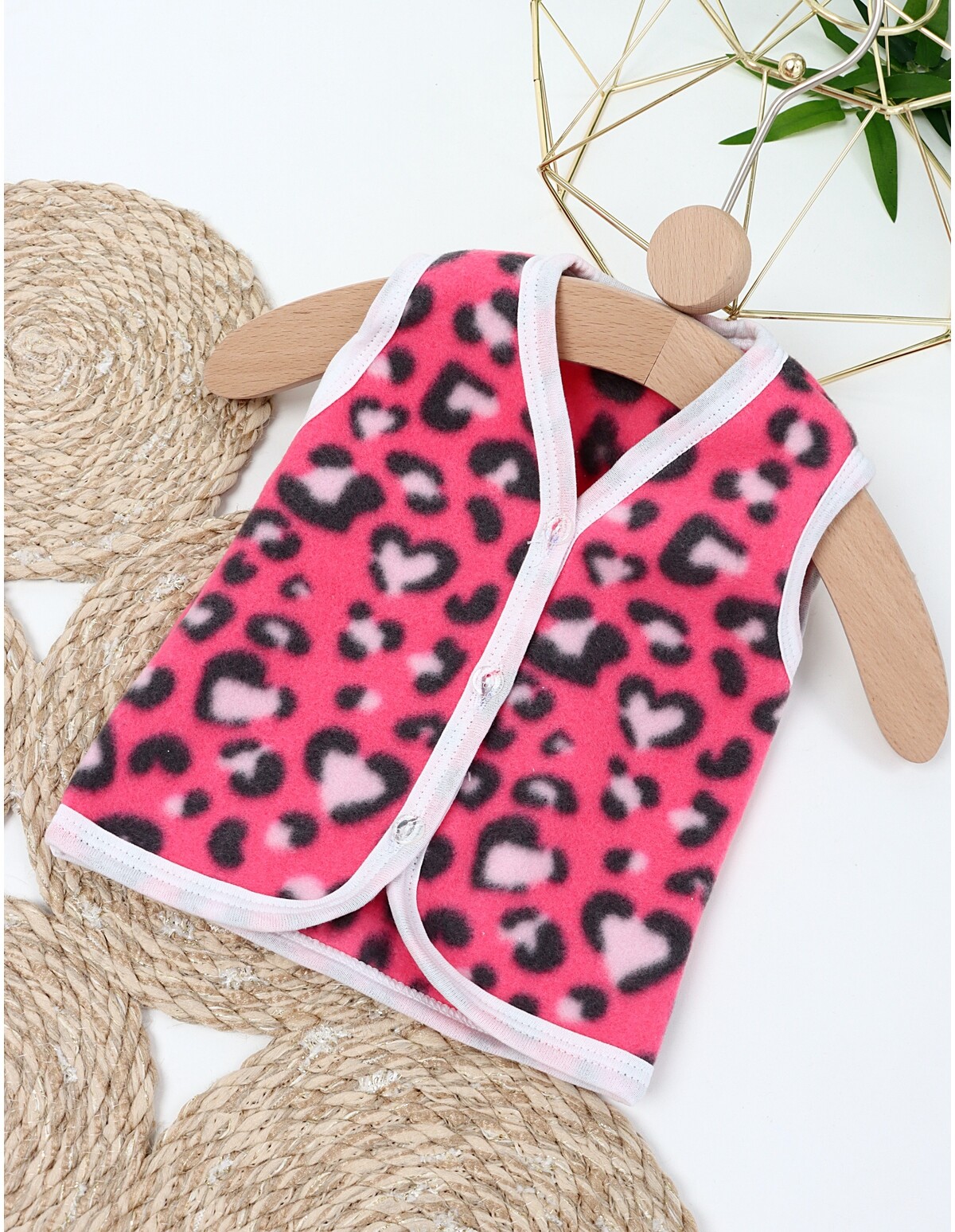 Vesta polar bebe ciclam leoprad