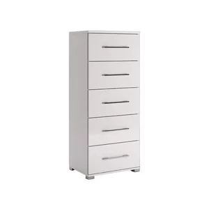 Comodă Family 5S, Cu 5 Sertare Spațioase Și Design Modern, PAL, 55.1x40x132.3 cm, Alb