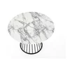 Masă Brodway rotundă, blat MDF furniruit, design elegant cu sticlă și oțel, diametru 110x75 cm, alb/negru picture - 3