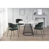 Masă Brodway rotundă, blat MDF furniruit, design elegant cu sticlă și oțel, diametru 110x75 cm, alb/negru picture - 1
