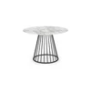 Masă Brodway rotundă, blat MDF furniruit, design elegant cu sticlă și oțel, diametru 110x75 cm, alb/negru picture - 2