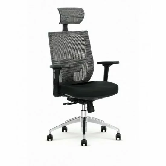 Scaun ergonomic Admiral negru/gri cu funcție MULTIBLOCK și tetieră reglabilă picture - 3