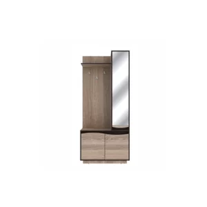 Antreu Geneva, design modern cu spațiu de depozitare și compartimentare eficientă, PAL melaminat, 90x40x206 cm, Sonoma Trufa/Wenge