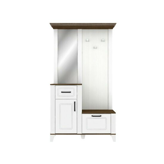 Antreu Skandi 110x42x200 cm Alb / Stejar Burbon picture - 2