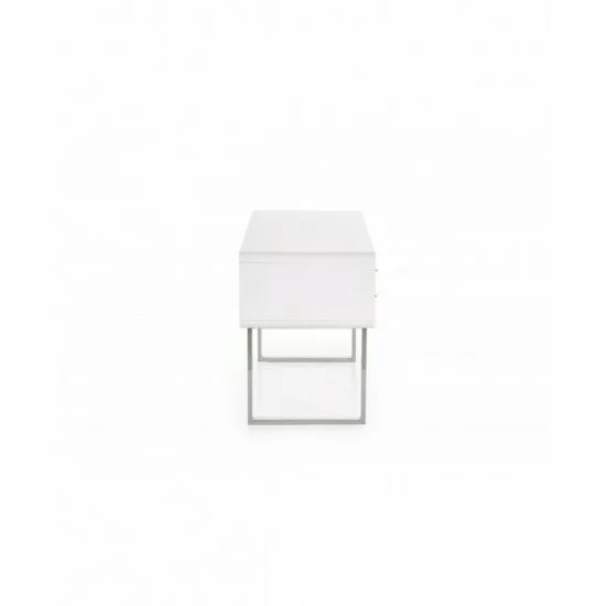 Birou B30 alb 120x55x76 cm din MDF lucios cu structură metalică cromată picture - 2