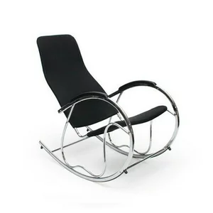 Fotoliu balansoar Ben 2, negru 55x97x99 cm cu structură metalică