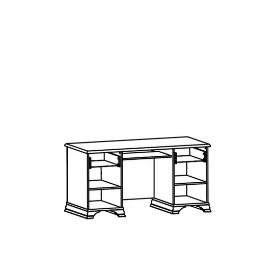 Birou Idento BIU2D2S, 2 dulapuri și 2 sertare, MDF și PAL laminat, 160x74x78 cm, alb alpin picture - 2