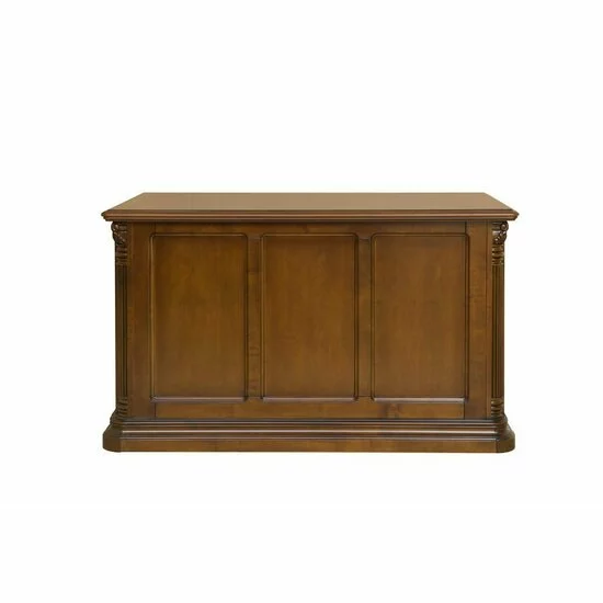 Birou Sonia, design elegant, lemn masiv Paltin și MDF furniruit, 140x75x81 cm, finisaj nuc picture - 4