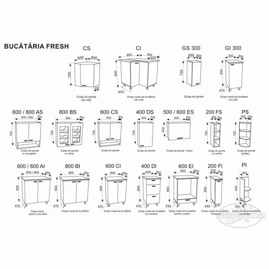 Bucătărie Fresh, set modular, PAL, 120/350 cm, cappuccino picture - 4