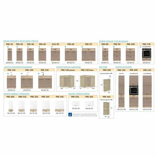 Bucătărie Premio A modulară cu fronturi MDF și PAL, cu amortizoare, fără blat inclus, 2,60 m picture - 3
