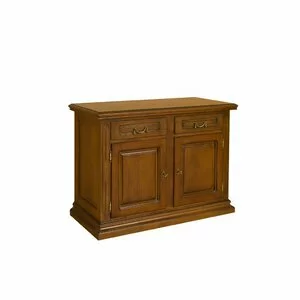 Bufet 2 Uși Mara, clasic atemporal, masiv fag & tei + panouri furniruite, 122x54x83.5 h cm, finisaj la alegere