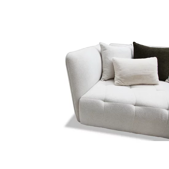 Canapea fixă Vogue, design modern și elegant, structură lemn masiv și PAL, spumă poliuretanică și arcuri, 295x147x92 cm, alb picture - 3