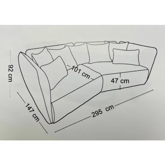 Canapea fixă Vogue, design modern și elegant, structură lemn masiv și PAL, spumă poliuretanică și arcuri, 295x147x92 cm, alb picture - 6