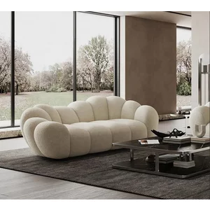 Canapea 2 Locuri Lizbon - Design Floral Sculptural, Stil Retro-Futurist Bouclé, 190x95 cm