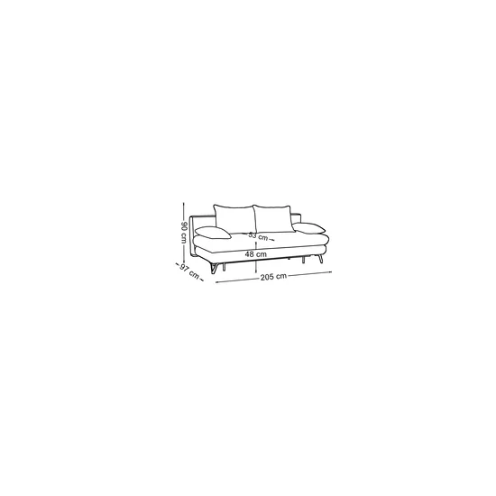 Canapea extensibilă Alba, ladă depozitare, spațiu dormit 202x140 cm, structură lemn + spumă poliuretanică + arcuri sinusoidale, tapițată cu stofă, 205x97x90 cm, personalizabil picture - 8