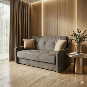 Canapea extensibilă Ana 2 locuri, gri - 150x110 cm, saltea relaxa, stofă premium