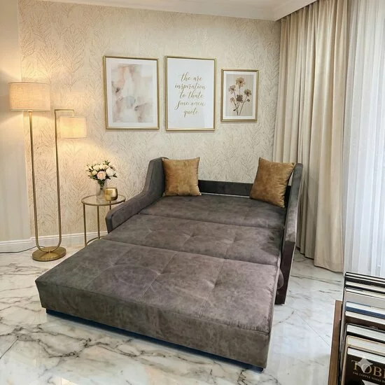 Canapea extensibilă Ana 2 locuri, gri - 150x110 cm, saltea relaxa, stofă premium picture - 2