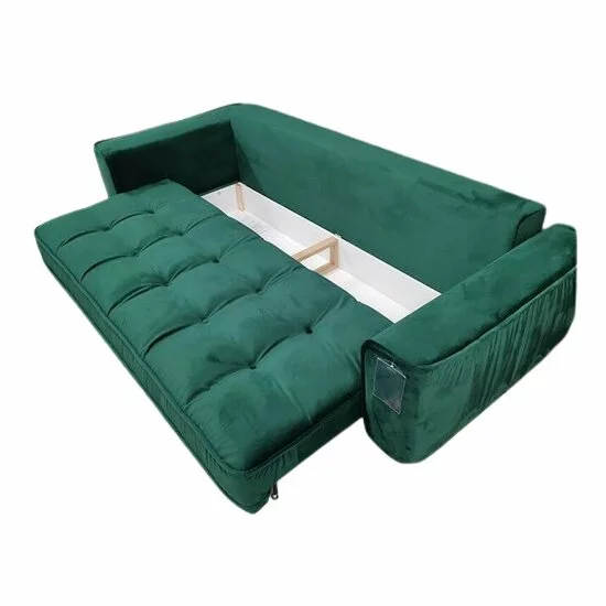 Canapea extensibilă Belavio 3 locuri, șezut matlasat, picioare metalice cu finisaj cupru, 3 locuri, culoare personalizată picture - 3