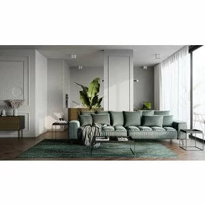 Canapea extensibilă Belavio 3 locuri, șezut matlasat, picioare metalice cu finisaj cupru, 3 locuri, culoare personalizată