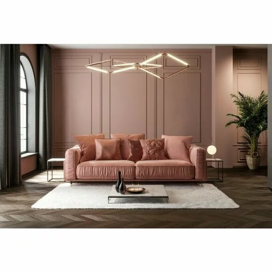 Canapea Bellissa, Fixă Cu Perne Din Silicon, Design Glamour, 224x109x104 cm, Culoare La Alegere picture - 3