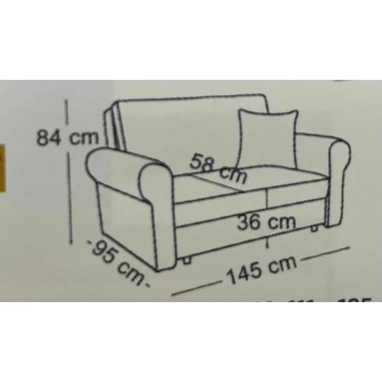 Canapea extensibilă Bil II, ladă depozitare și suprafață de dormit 195x111 cm, spumă poliuretanică și arcuri sinusoidale, 145x95x84 cm, personalizabilă picture - 2