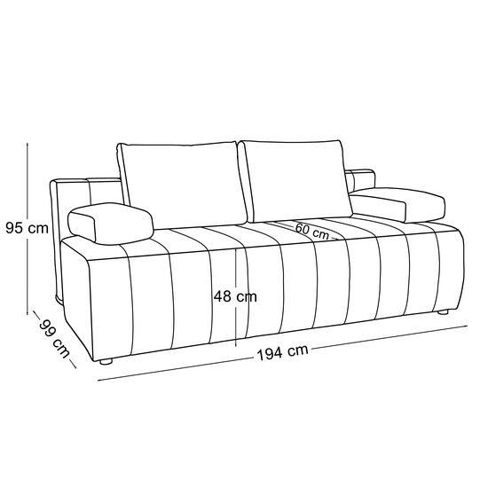 Canapea Extensibila   Domino 194x99x95 cm picture - 9