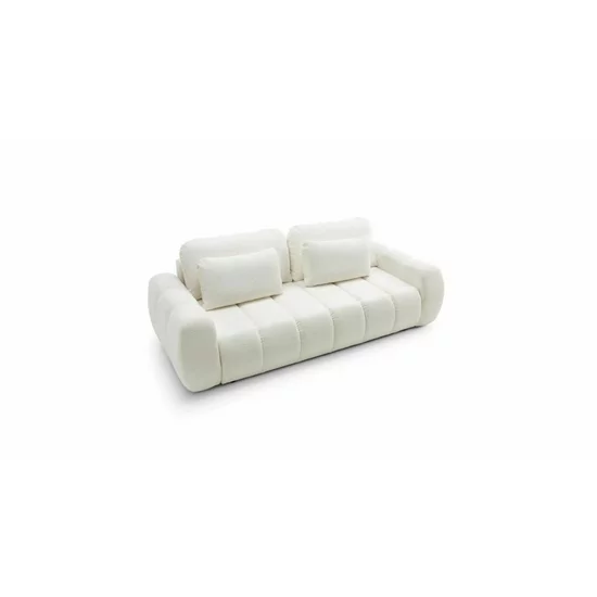 Canapea Extensibilă 3 Locuri Pamela - Design Grid Puffy, Textură Bouclé, 235x95 cm picture - 2