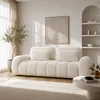Canapea Extensibilă 3 Locuri Pamela - Design Grid Puffy, Textură Bouclé, 235x95 cm picture - 1
