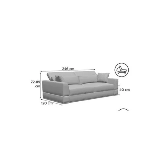 Canapea extensibilă Salia, 3 locuri, ladă depozitare, structură lemn masiv + PAL, 246x120x72 cm, personalizabil picture - 8