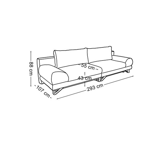 Canapea extensibilă Anton, ladă depozitare, spațiu dormit 210x148 cm, brațe integrate, structură lemn masiv + spumă poliuretanică + arcuri sinusoidale, tapițată cu stofă premium, 293x107x88 cm, personalizabil picture - 5