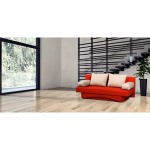 Canapea extensibilă Carla, design compact cu suprafață generoasă de dormit și perne confortabile, structură din fag masiv, 192x140 cm, culoare personalizabilă