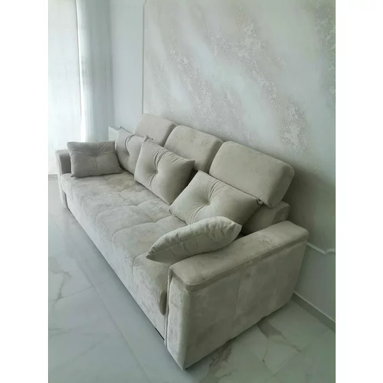 Canapea Paris extensibilă, cu tetiere reglabile și saltea din spumă cu memorie, 240x100 cm picture - 11