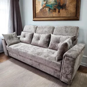 Canapea Paris extensibilă, cu tetiere reglabile și saltea din spumă cu memorie, 240x100 cm